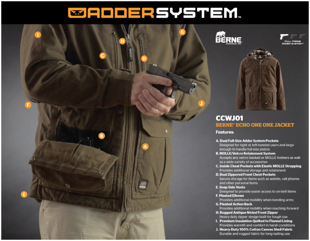 Echo One Conceal Carry Jacket Detroit Holster 2994